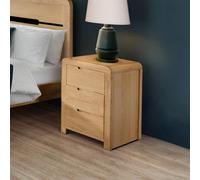 Julian Bowen Curve 3 Drawer Bedside - Solid Oak