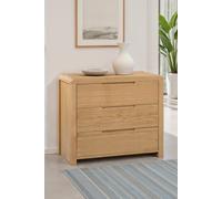 Curve Three Drawer Chest - Oak