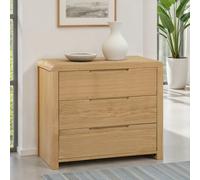Julian Bowen Curve 3 Drawer Chest - Light Oak