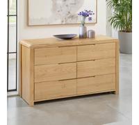 Julian Bowen Curve 6 Drawer Chest - Light Oak