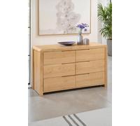 Julian Bowen Curve 6 Drawer Wide Chest in Light Oak Julian Bowen Light Oak