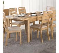 Julian Bowen Curve Rectangular Extending 4-6 Seater Dining Table - Oak