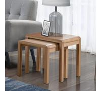 Julian Bowen Curve Rectangular Nest Of 2 Tables - Oak