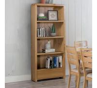 Julian Bowen Curve Single Drawer 4 Shelves Oak Tall Bookcase - Size: 4 Shelf - Wood - Wilko