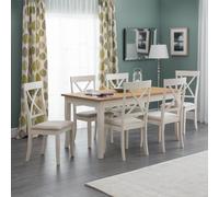 Julian Bowen Davenport Ivory Dining Table & 6 Ivory Chairs