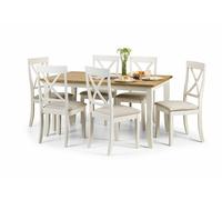 Julian Bowen Davenport Oak and Ivory Base Rectangular Dining Table