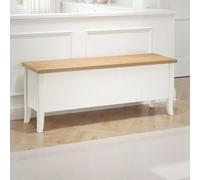Julian Bowen Davenport Shoe Storage Bench - White & Oak