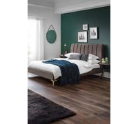 Julian Bowen Deco King Size Truffle Velvet Bed Frame - Gold - Wilko