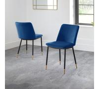 Julian Bowen Delaunay Set of 2 Blue Dining Chair - Wilko