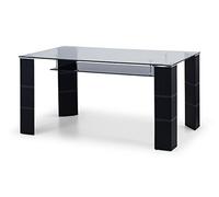 Julian Bowen Dining Table, Black/Glass, 150x90x75 cm GRE001