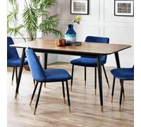 Julian Bowen Findlay 6 Seater Dining Table - Walnut & Black