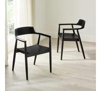 Julian Bowen Franklin Pair of Solid Wood Chairs - Black