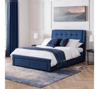 Fullerton Bed With 4 Drawers - Blue / Superking