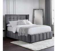Julian Bowen Gatsby Double Velvet Bedframe - Grey