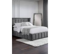Julian Bowen Gatsby King Size Light Grey Velvet Bed Frame - Wilko