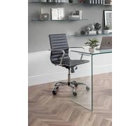 Julian Bowen Gio Black and Chrome Faux Leather Swivel Office Chair - Size: 58 x 56 x 98cm - Wilko