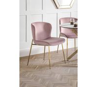 Julian Bowen Harper Upholstered Dining Chair (Set of 2) in Dusty Pink Julian Bowen Dusty Pink