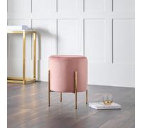 Julian Bowen Harrogate Round Upholstered Dressing Stool - Pink