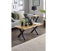 Julian Bowen Harvey Live Edge Rectangular Coffee Table with Cross Legs in Light Oak Julian Bowen Light Oak