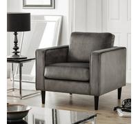 Julian Bowen Hayward Velvet Armchair, Grey