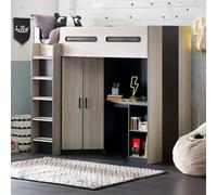 Julian Bowen Hercules 90Cm Single Light Wood Effect Highsleeper Loft Bed With Desk