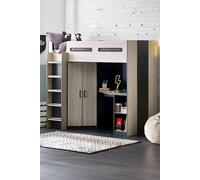 Julian Bowen Hercules High Sleeper - Woodgrain & Anthracite, Brown