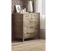 Julian Bowen Heritage 5 Drawer Chest (3+2) - Cashew Pine