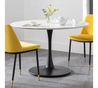 Julian Bowen Holland 4 Seater Round Pedestal Dining Table Black and White - Wilko