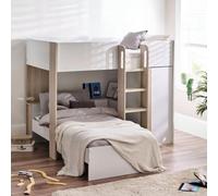 Julian Bowen Horizon 90Cm Single White And Wood Effect Multiway Bunk Bed