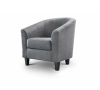Julian Bowen Hugo Slate Grey Upholstered Fabric Tub Chair