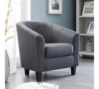 Julian Bowen Hugo Upholstered Tub Chair - Slate Grey Linen