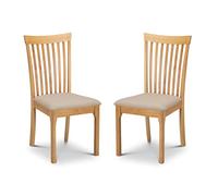 Julian Bowen Ibsen Set of 2 Dining Chairs, Light Oak, Height: 94, Width: 55, Depth: 45cm
