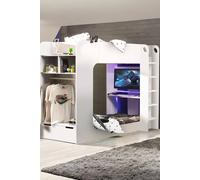 Julian Bowen Impact Single White Gaming Bunk/Loft Bed Julian Bowen White Single