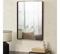 Julian Bowen Jaya Black Frame Rectangular Wall Mirror | Minimalist Wall Mirror for Living Room or Hallway, Metal Frame, No Assembly Needed