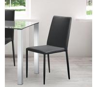 Julian Bowen Jazz Fully Upholstered Stacking Dining Chair (Set Of 4) - Black Pu