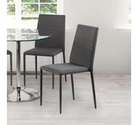 Julian Bowen Jazz Fully Upholstered Stacking Dining Chair (Set Of 4) - Grey Linen
