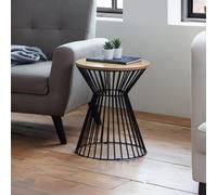 Julian Bowen Jersey Round Wire Lamp Table - Euro Oak