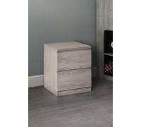 Jupiter Bedside Table with 2 Drawers Grey Oak - Julian Bowen | TJ Hughes