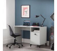 Julian Bowen Lakers Grey 1 Door 1 Drawer Desk, Locker Effect, Wood, Storage, Height: 75 X Width: 120 X Depth: 55Cm