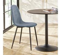 Julian Bowen Lottie Pair of Fabric Dining Chairs - Light Blue