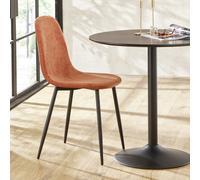 Julian Bowen Lottie Pair of Fabric Dining Chairs -Terracotta