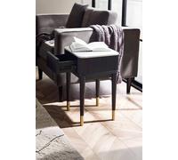 Julian Bowen Louis fluted Stone Top Lamp Table With Drawer - Black, White