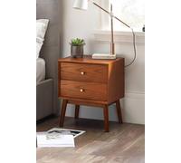 Julian Bowen Lowry 2 Drawer Cherry Ash Wood Bedside Table - Grey - Wilko