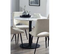 Julian Bowen Luca Iris 4 Seater Round Dining Set Ivory - White - Wilko