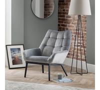 Julian Bowen Lucerne Upholstered Accent Chair - Grey Velvet