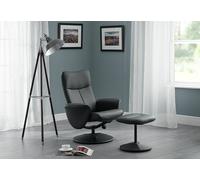 Julian Bowen Lugano Black Recliner and Stool