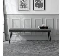 Julian Bowen Luxe Diamond Quilted Upholstered 2 Seater Backless Bench - Grey Velvet