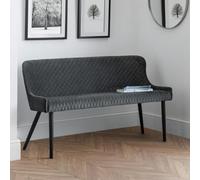 Julian Bowen Luxe 2 Seater Grey High Back Dining Bench - Black - Wilko