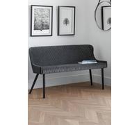 Julian Bowen Luxe 2 Seater Grey High Back Dining Bench - Black - Wilko