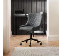 Julian Bowen Luxe Office Chair In Grey Velvet, Grey